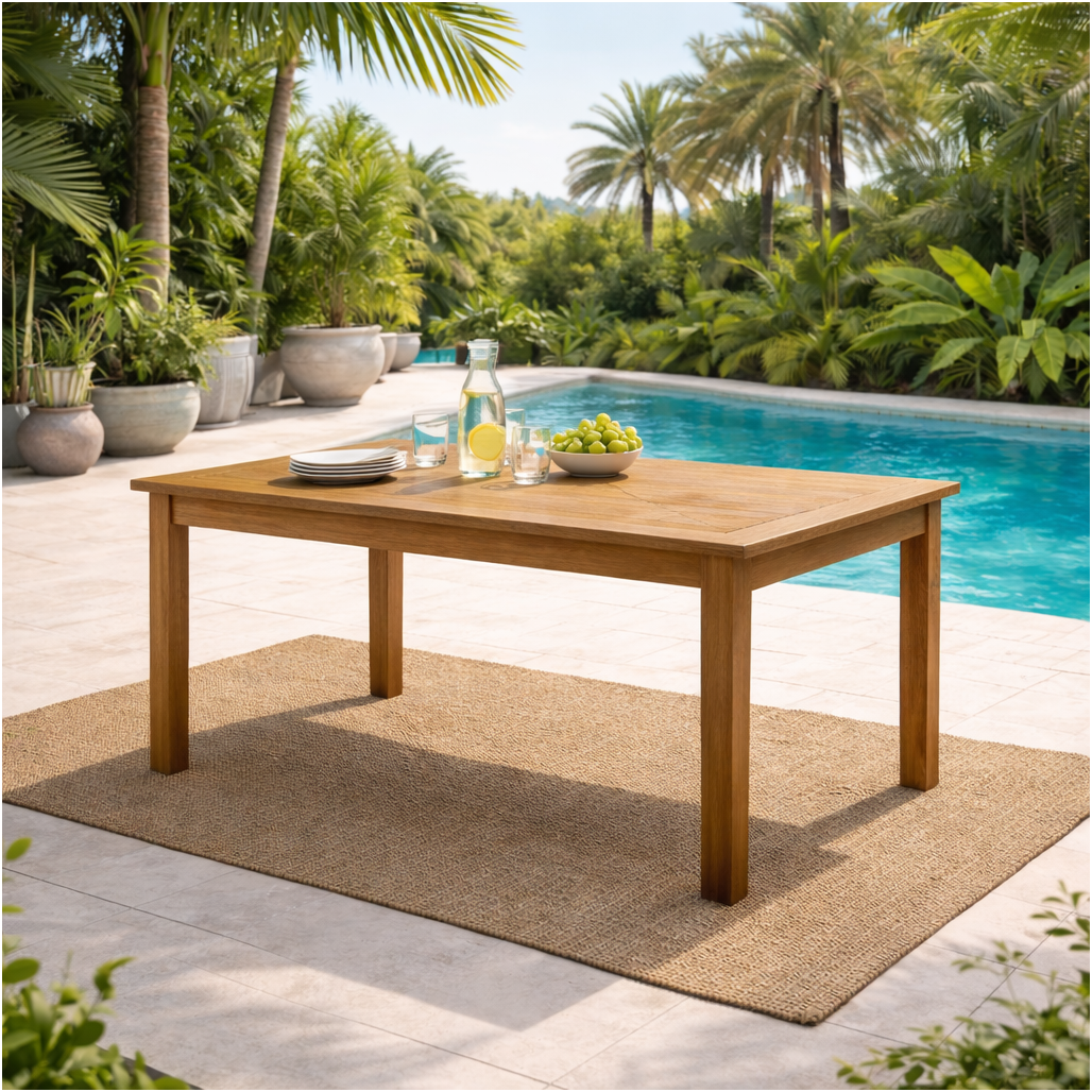 Table de jardin en teck massif 150 Frida - Image 2