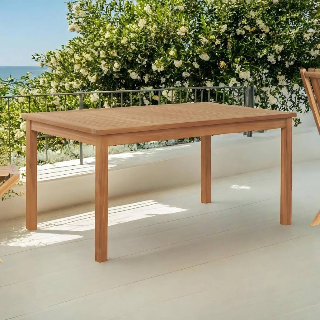 Table de jardin en teck massif 150 Frida - Image 9