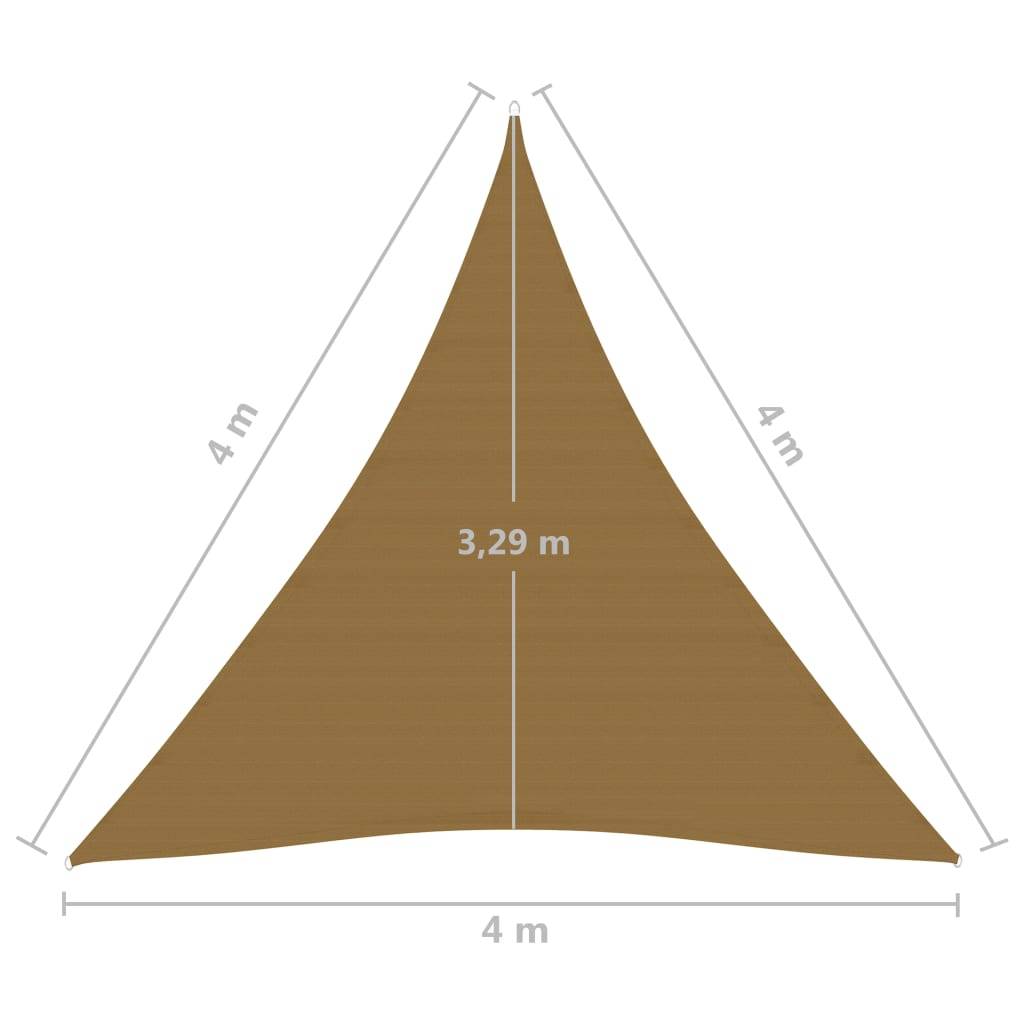 Helloshop26 - Voile toile d'ombrage parasol 160 g/m² PEHD 4 x 4 x 4 m taupe - Imagen 5