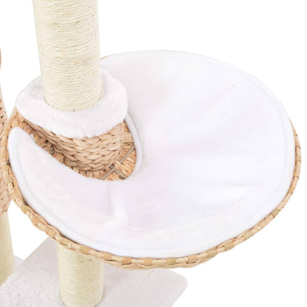 Helloshop26 - Arbre à chat griffoir grattoir niche jouet animaux peluché en sisal herbiers marins beige - Image 6