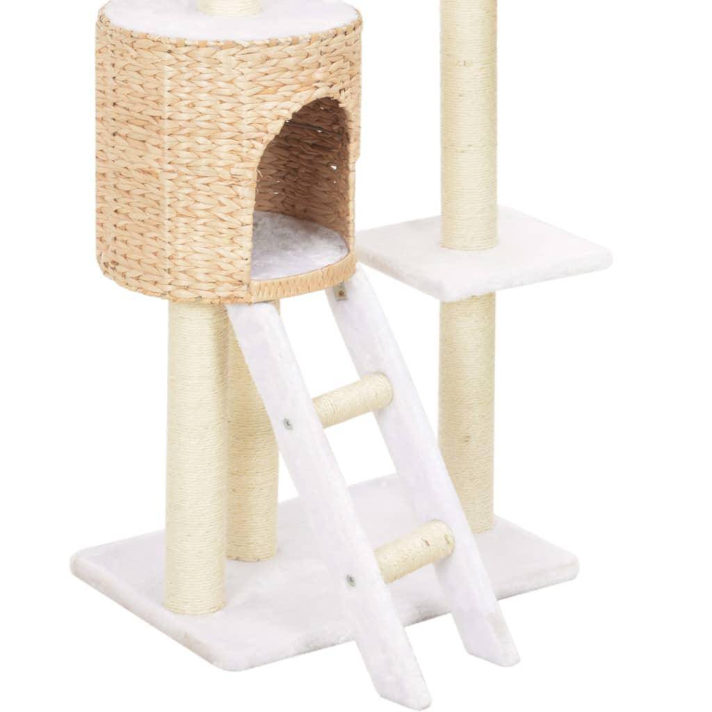 Helloshop26 - Arbre à chat griffoir grattoir niche jouet animaux peluché en sisal herbiers marins beige - Image 5