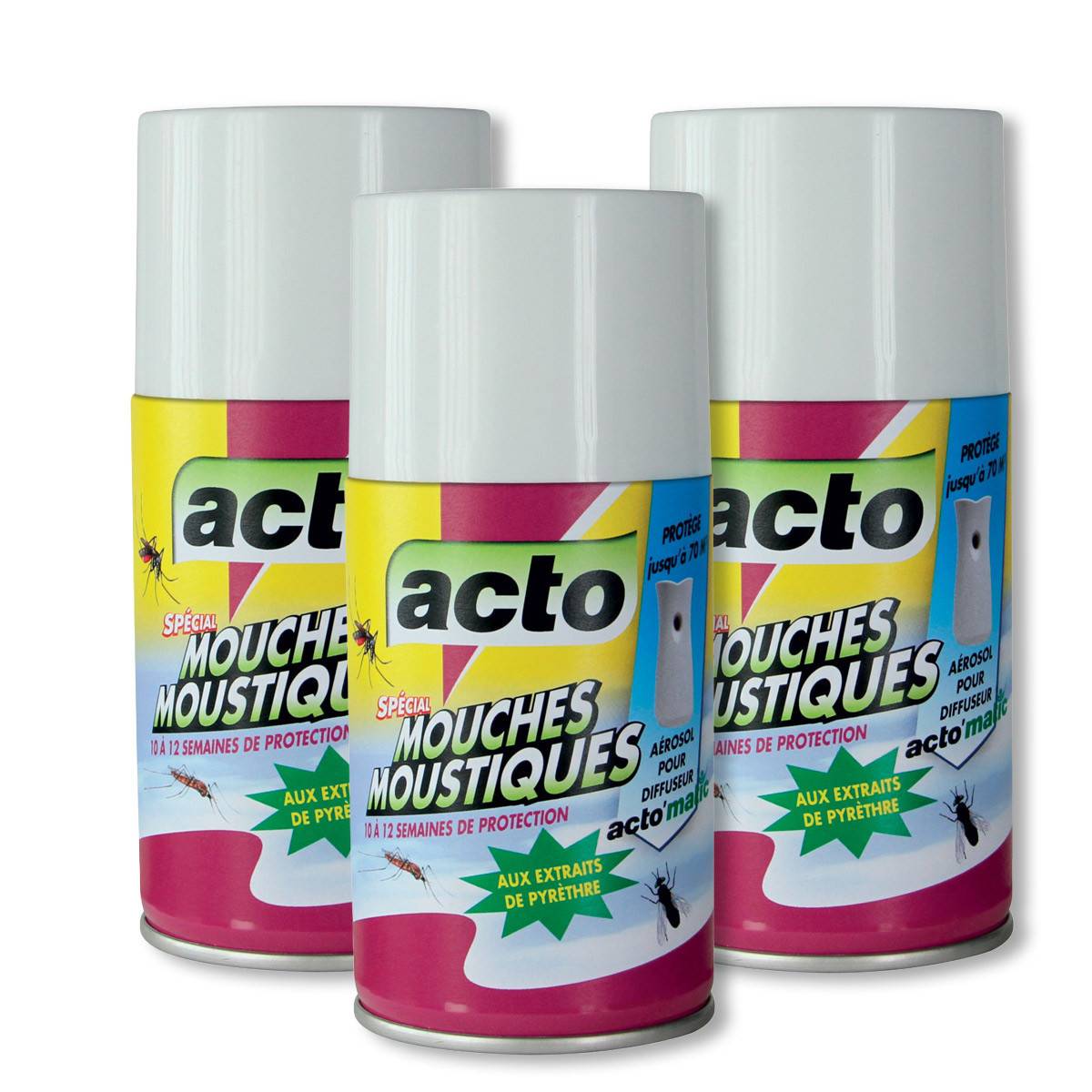 Acto - Lot de 3 Recharges ACTO'matic 250 ml - Une saison complète de protection - Image 1