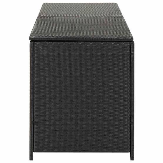 Grand Coffre de Rangement Résine Tressée Mécanisme à Gaz pour Jardin Noir 200x50x60 cm – ComfortXL Outdoor Living - Image 5