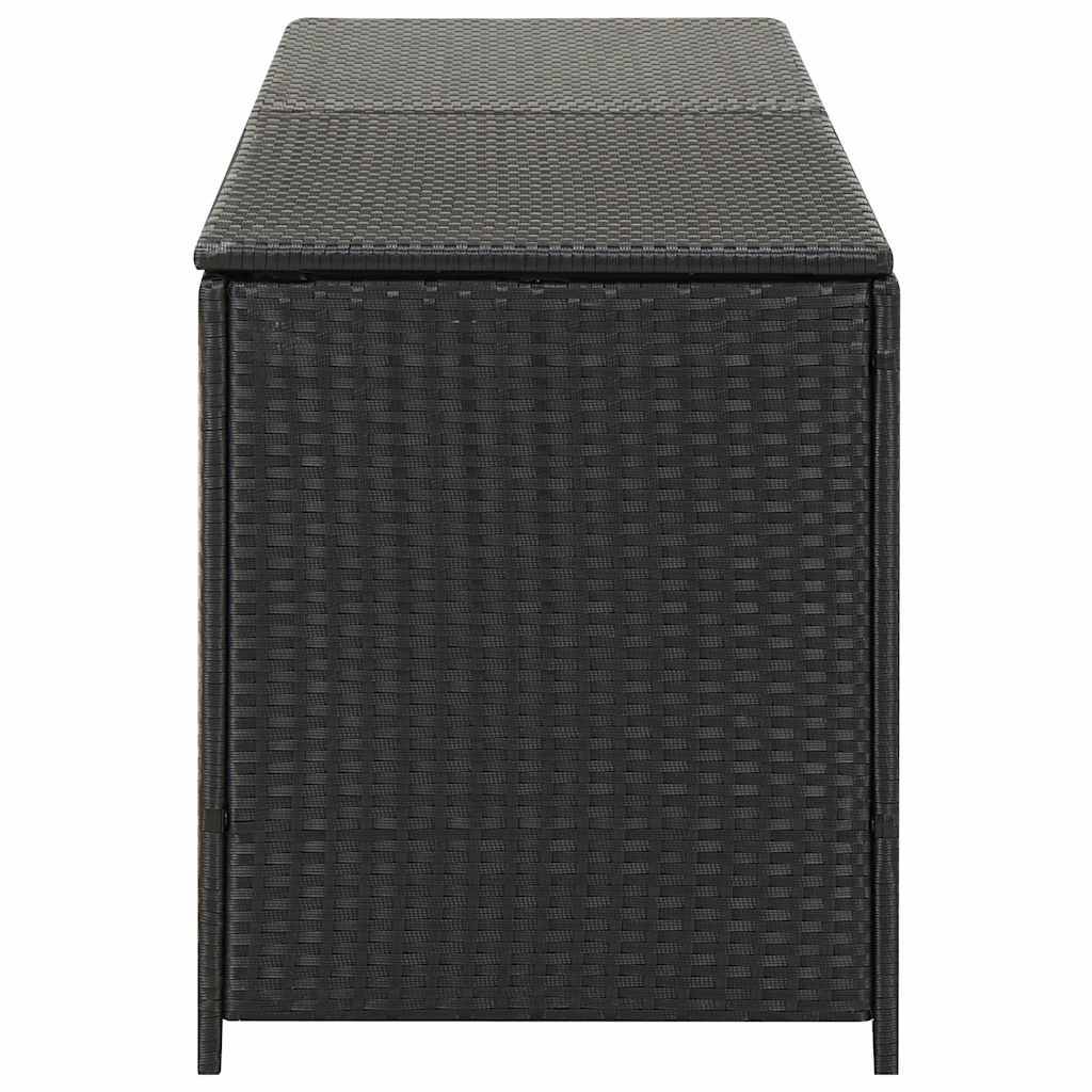 Grand Coffre de Rangement Résine Tressée Mécanisme à Gaz pour Jardin Noir 200x50x60 cm – ComfortXL Outdoor Living - Image 5