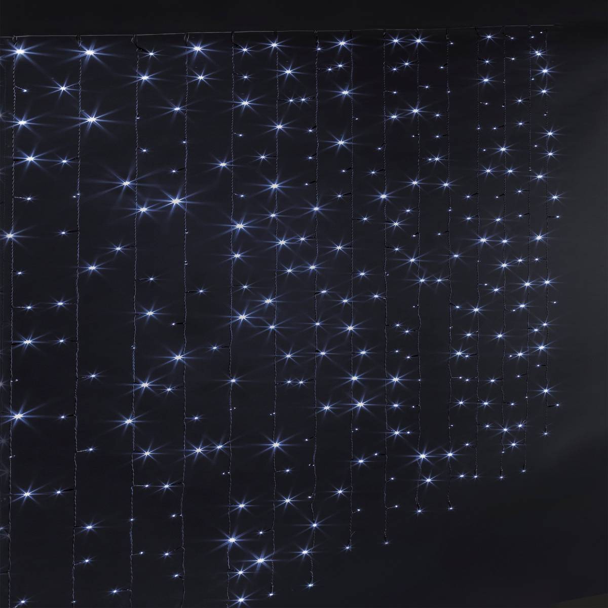Fééric Lights & Christmas - Rideau de façade lumineux 300 LED programmable 1,5m extérieur blanc froid FEERIC LIGHTS & CHRISTMAS