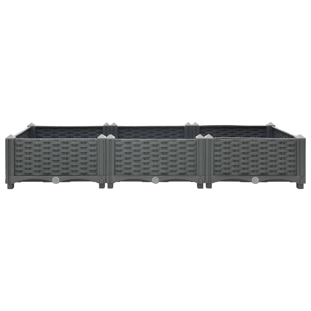 Helloshop26 - Jardinière lit surélevé plantes fleurs jardin 120 x 40 x 23 cm polypropylène gris foncé - Imagen 2