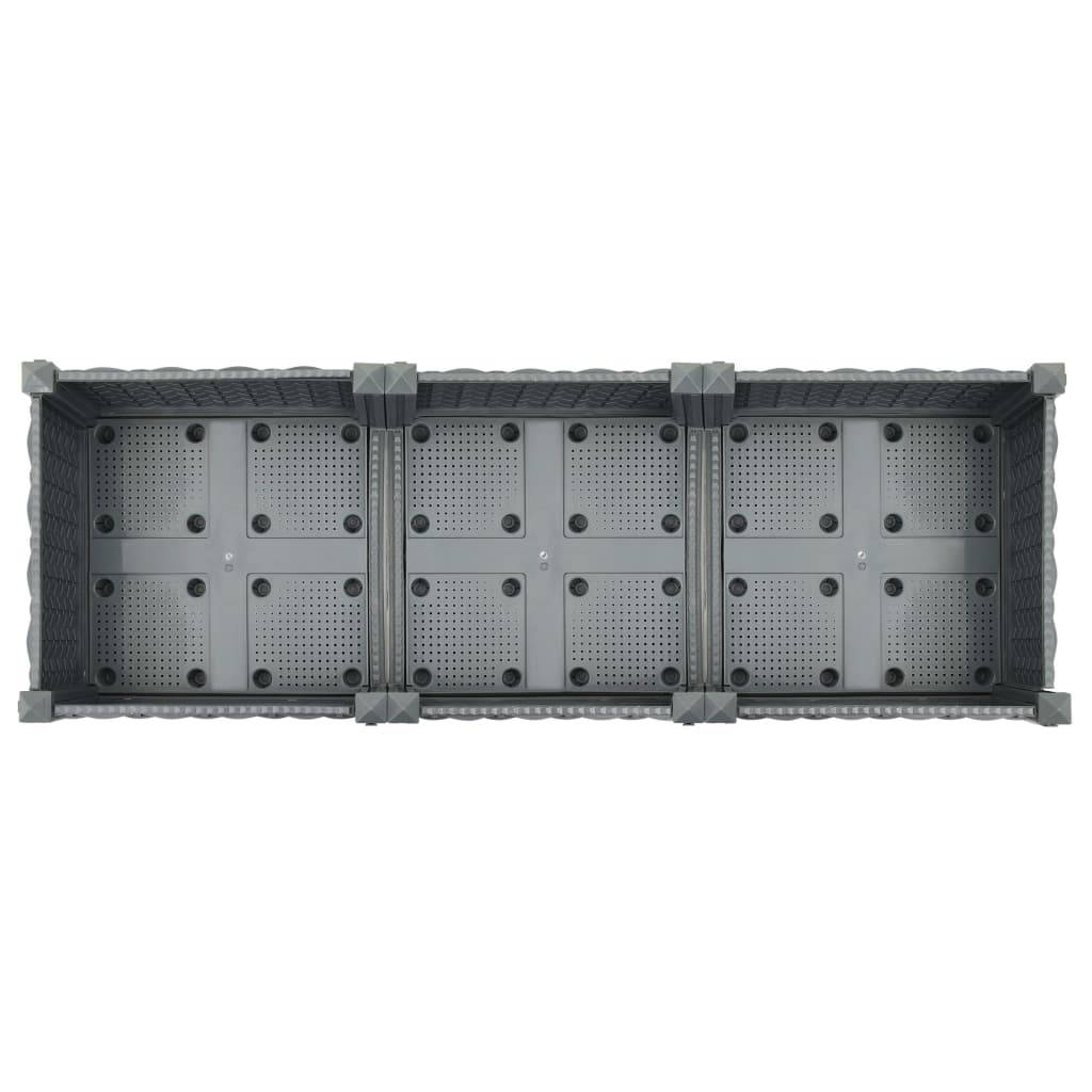 Helloshop26 - Jardinière lit surélevé plantes fleurs jardin 120 x 40 x 23 cm polypropylène gris foncé - Imagen 4