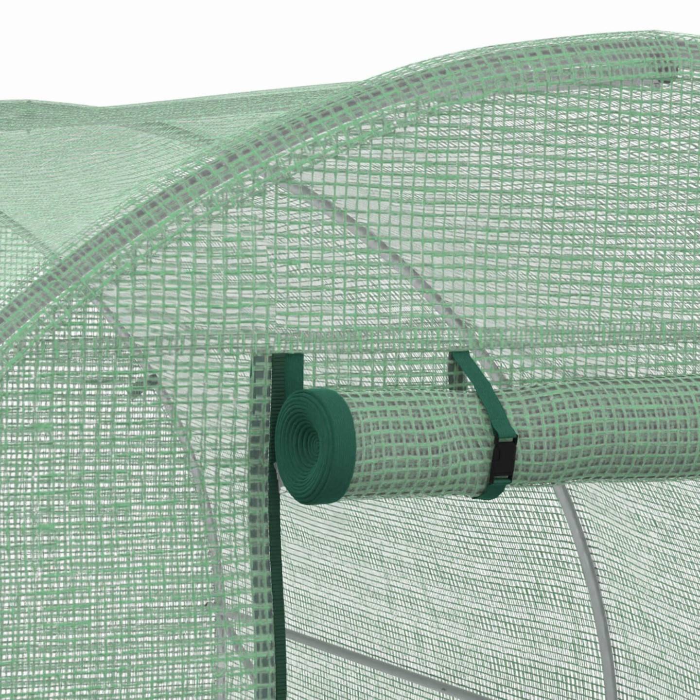 IDMARKET - Bâche de rechange pour serre de jardin tunnel 6m² 3 x 2 x 2 m anti-UV avec porte et fenêtres ROMA verte - Image 6