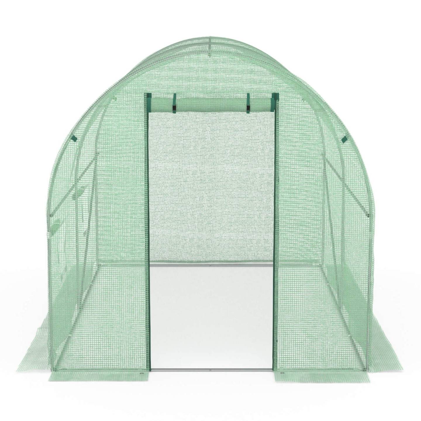 IDMARKET - Bâche de rechange pour serre de jardin tunnel 6m² 3 x 2 x 2 m anti-UV avec porte et fenêtres ROMA verte - Image 4