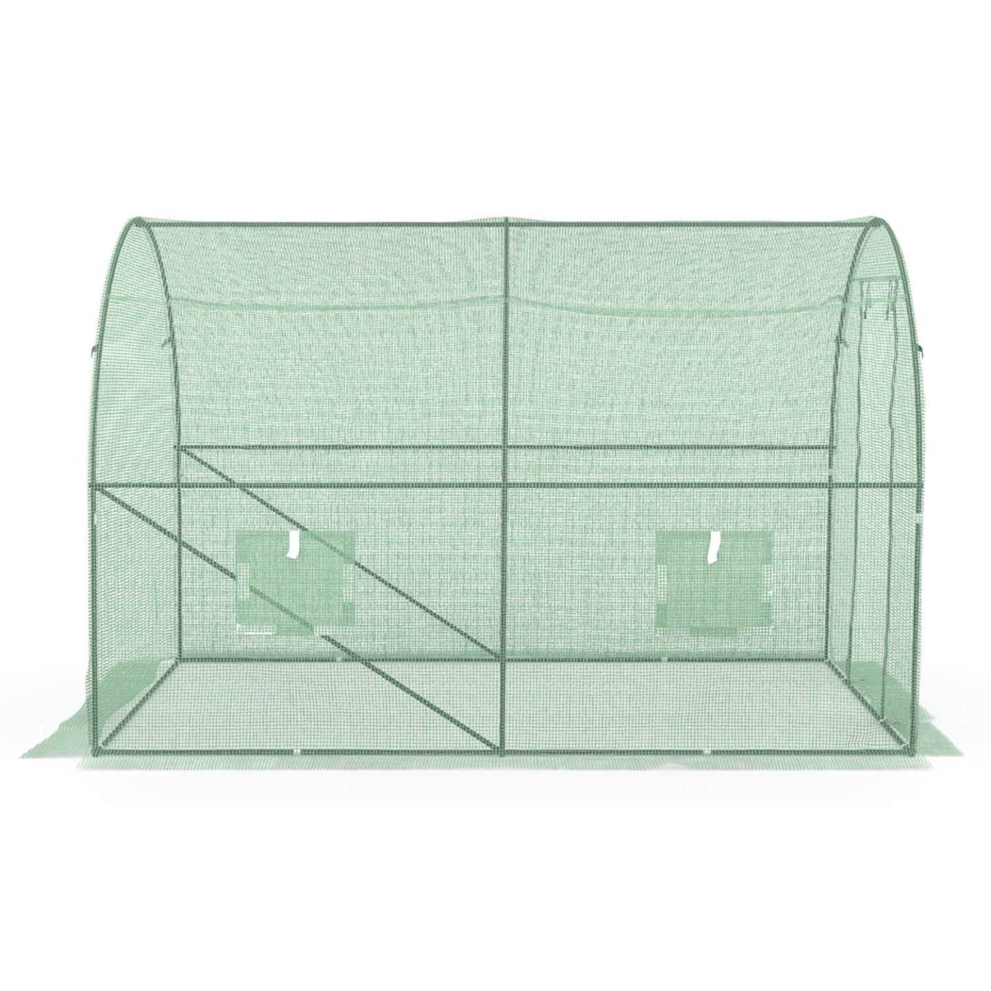 IDMARKET - Bâche de rechange pour serre de jardin tunnel 6m² 3 x 2 x 2 m anti-UV avec porte et fenêtres ROMA verte - Image 5