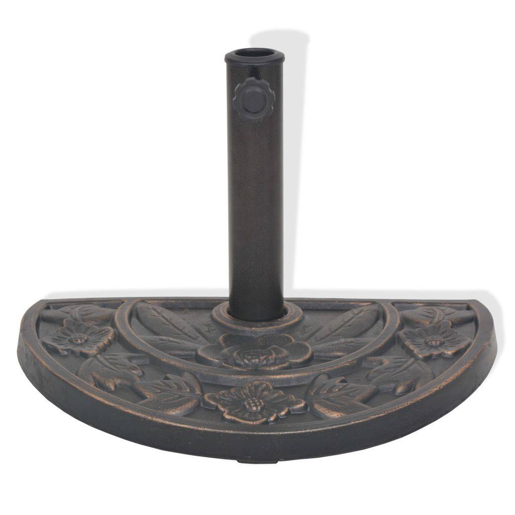 Helloshop26 - Socle pied de parasol en résine demi-cercle diamètre 38 et 48 mm bronze 9 kg - Imagen 1