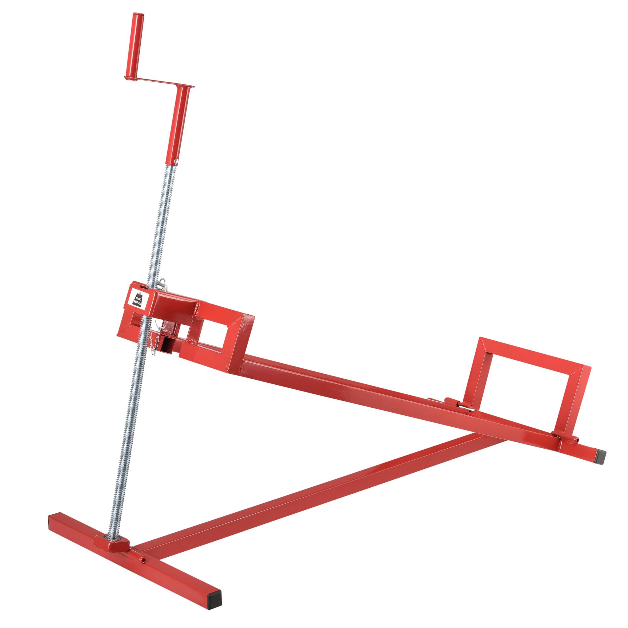 Pro.Tec - Lève-Tondeuse avec Manivelle Capacité de Charge Jusqu'à 400 kg Acier Rouge [pro.tec] - Imagen 3