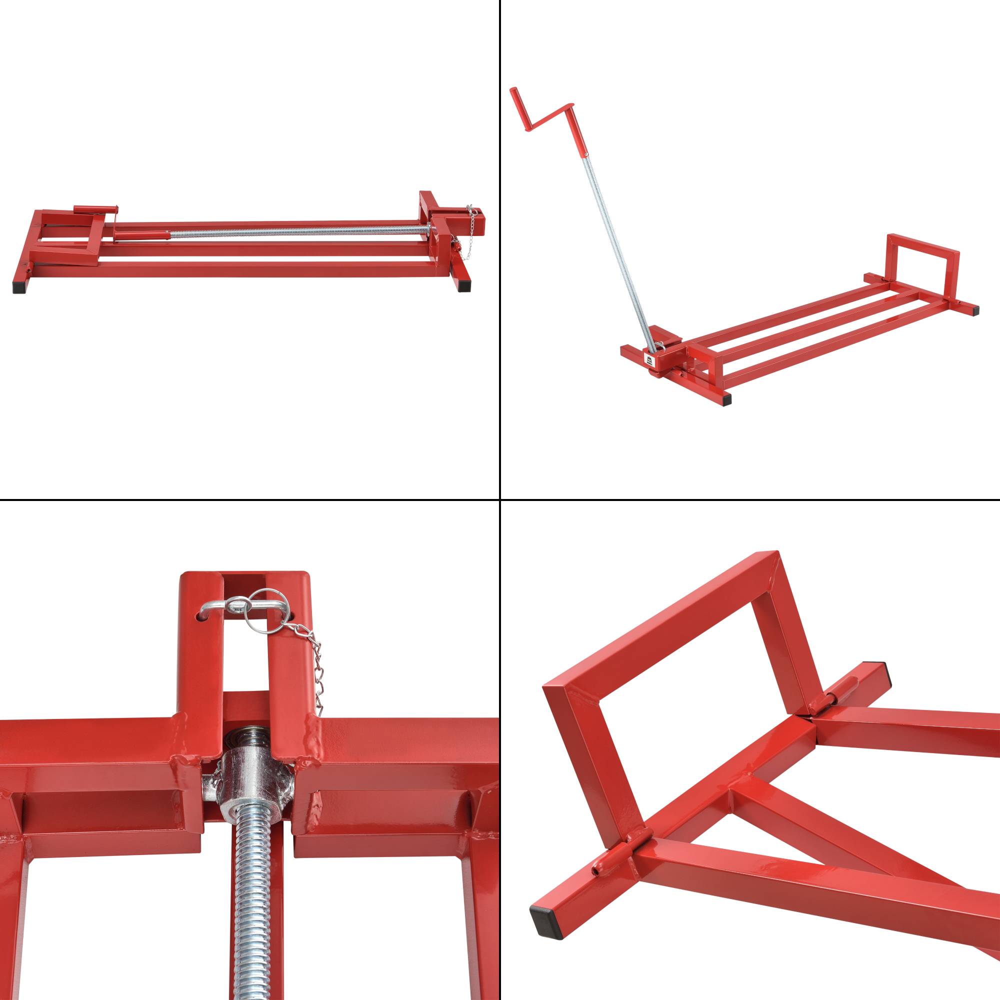 Pro.Tec - Lève-Tondeuse avec Manivelle Capacité de Charge Jusqu'à 400 kg Acier Rouge [pro.tec] - Imagen 6