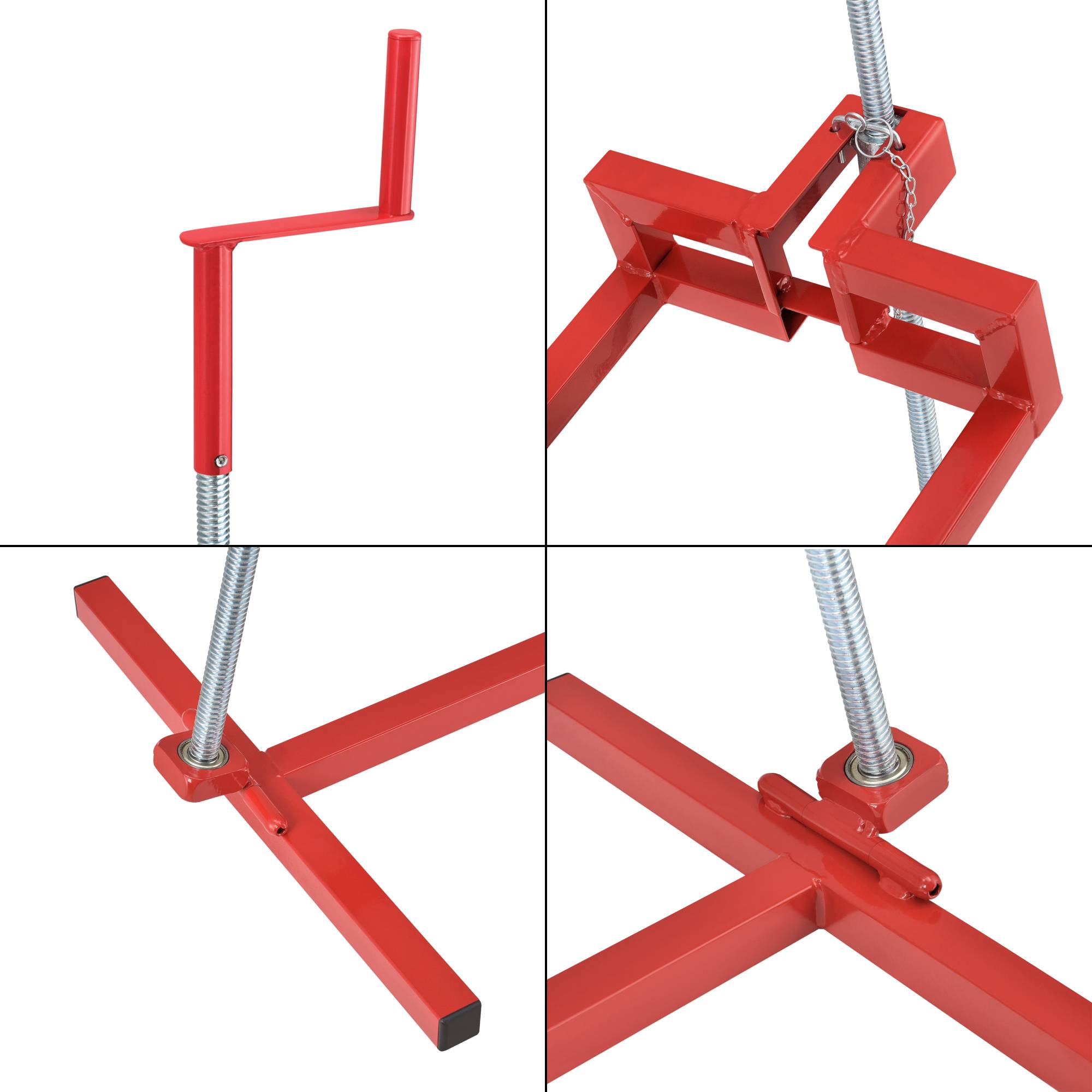 Pro.Tec - Lève-Tondeuse avec Manivelle Capacité de Charge Jusqu'à 400 kg Acier Rouge [pro.tec] - Imagen 7