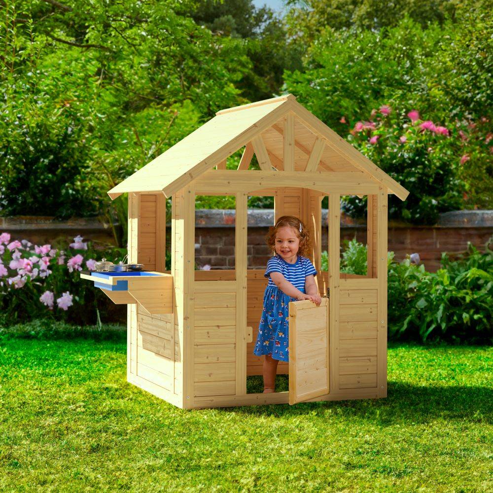 Maisonnette cabane enfant en bois FSC® avec cuisine extérieure CUBBY - Imagen 1