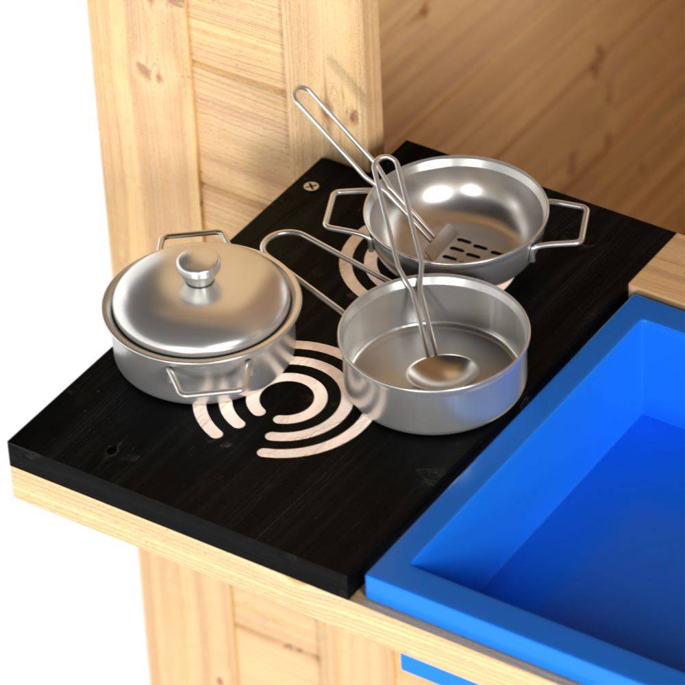 Maisonnette cabane enfant en bois FSC® avec cuisine extérieure CUBBY - Imagen 4