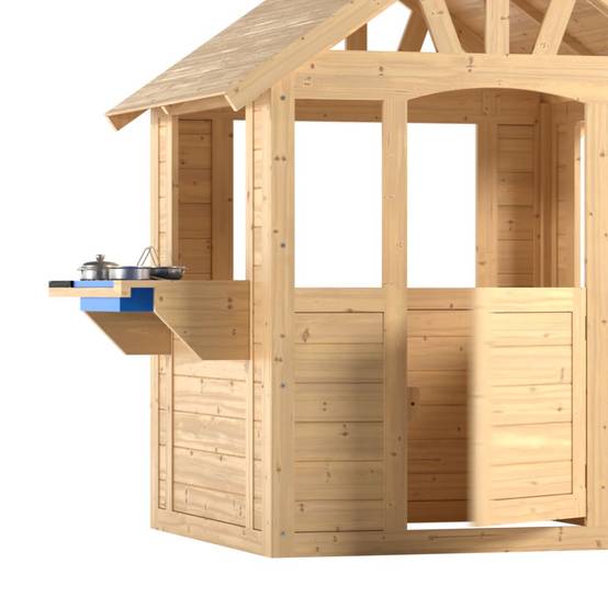 Maisonnette cabane enfant en bois FSC® avec cuisine extérieure CUBBY - Imagen 3