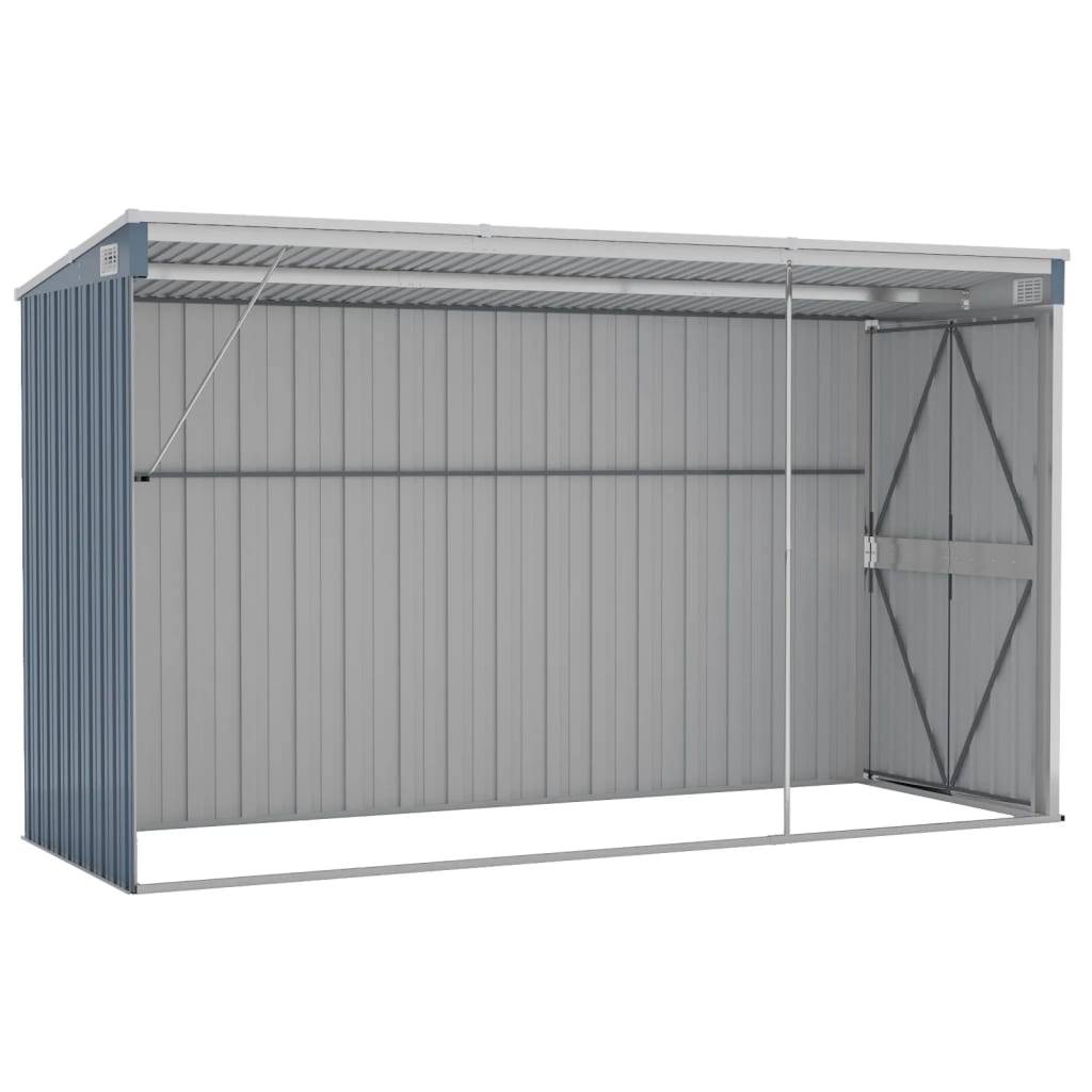 Maison Chic - Abri de jardin 3.4m² mural Cabane de jardin - Gris 118x288x178 cm Acier galvanisé - Meuble Pro MAISON CHIC - Imagen 6