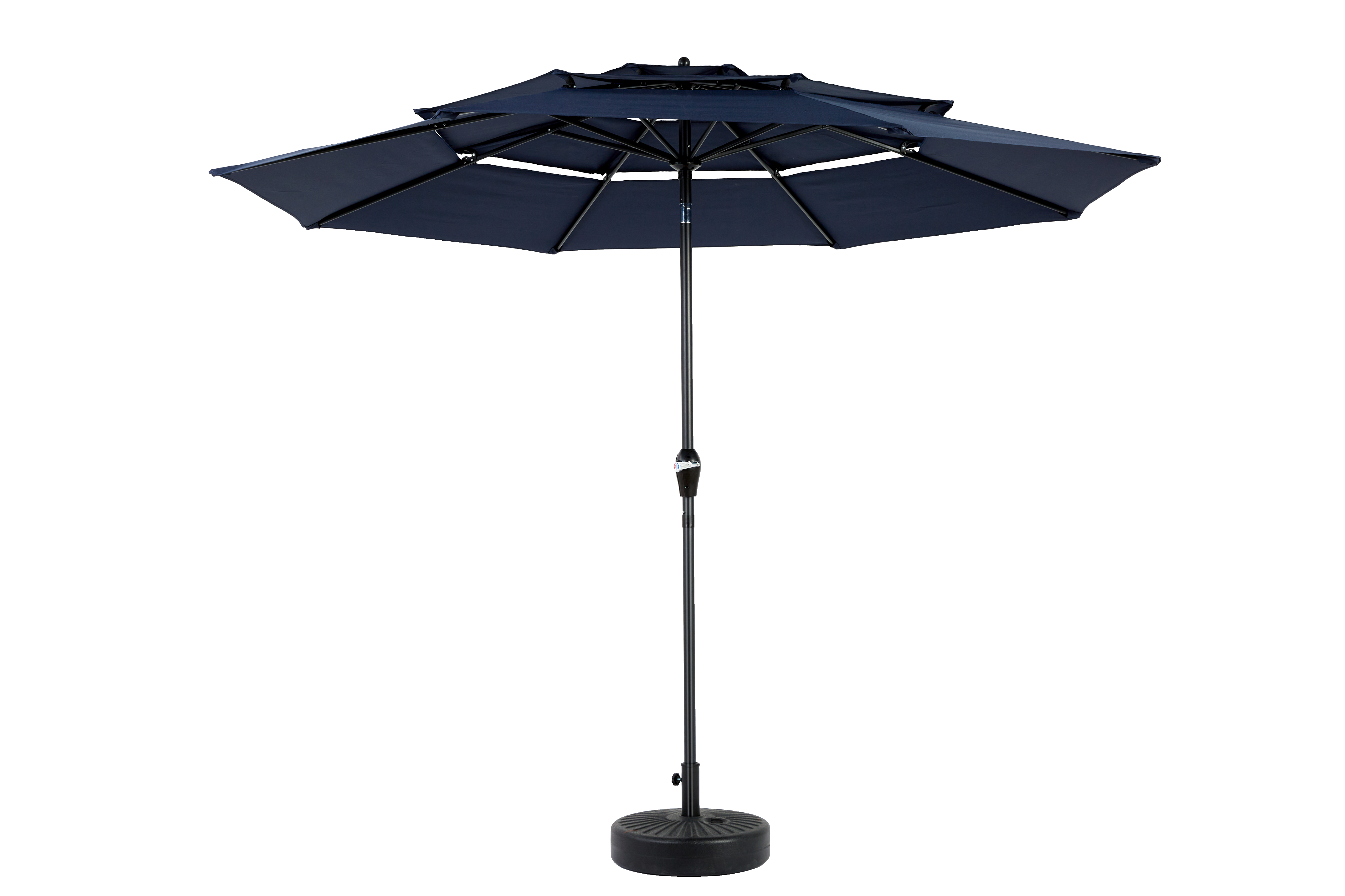 Aluminium 10ft 3 Tier Auto-tilt Umbrella (Navy Blue) (No Base) - Image 4