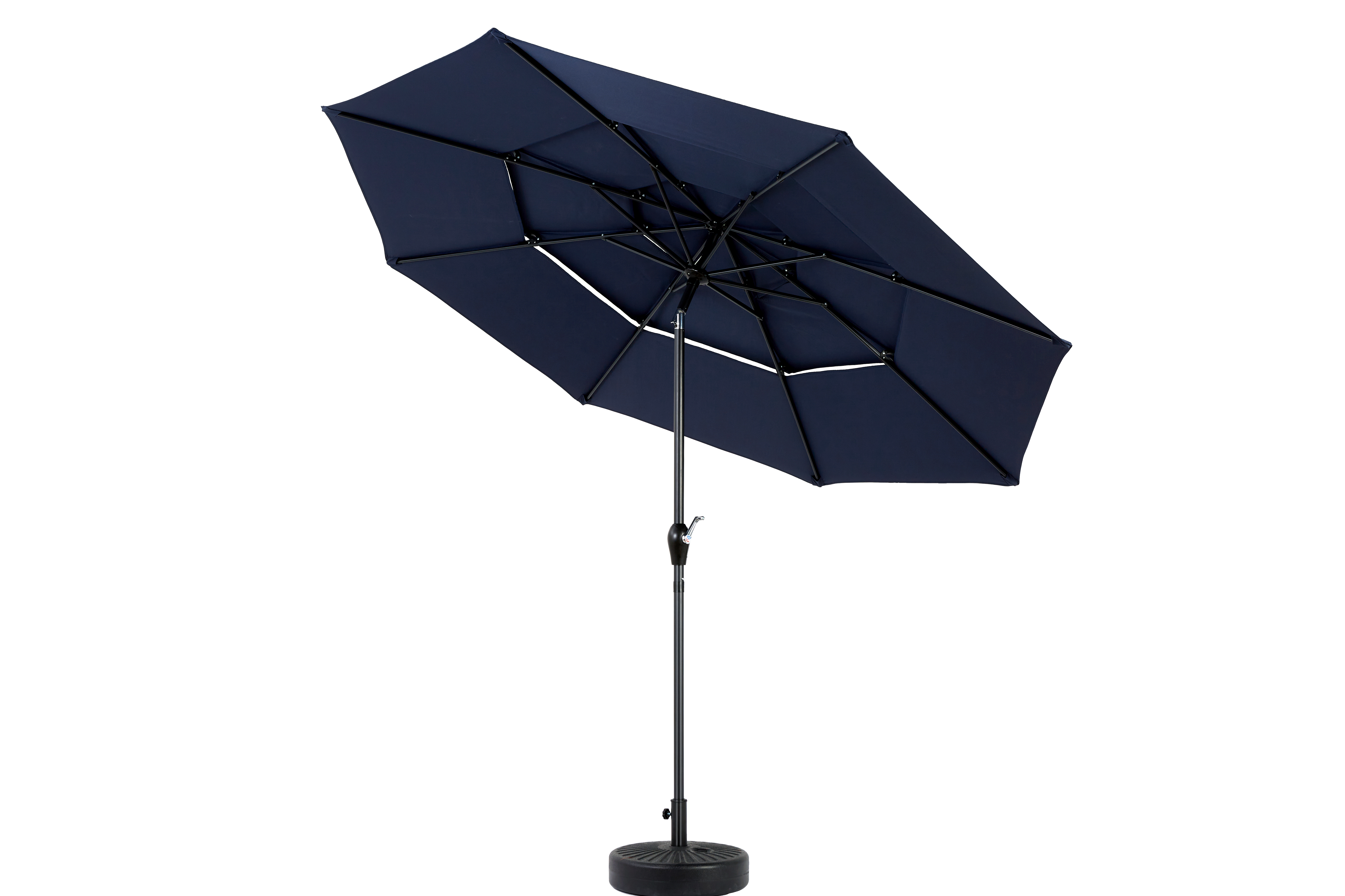 Aluminium 10ft 3 Tier Auto-tilt Umbrella (Navy Blue) (No Base) - Image 2
