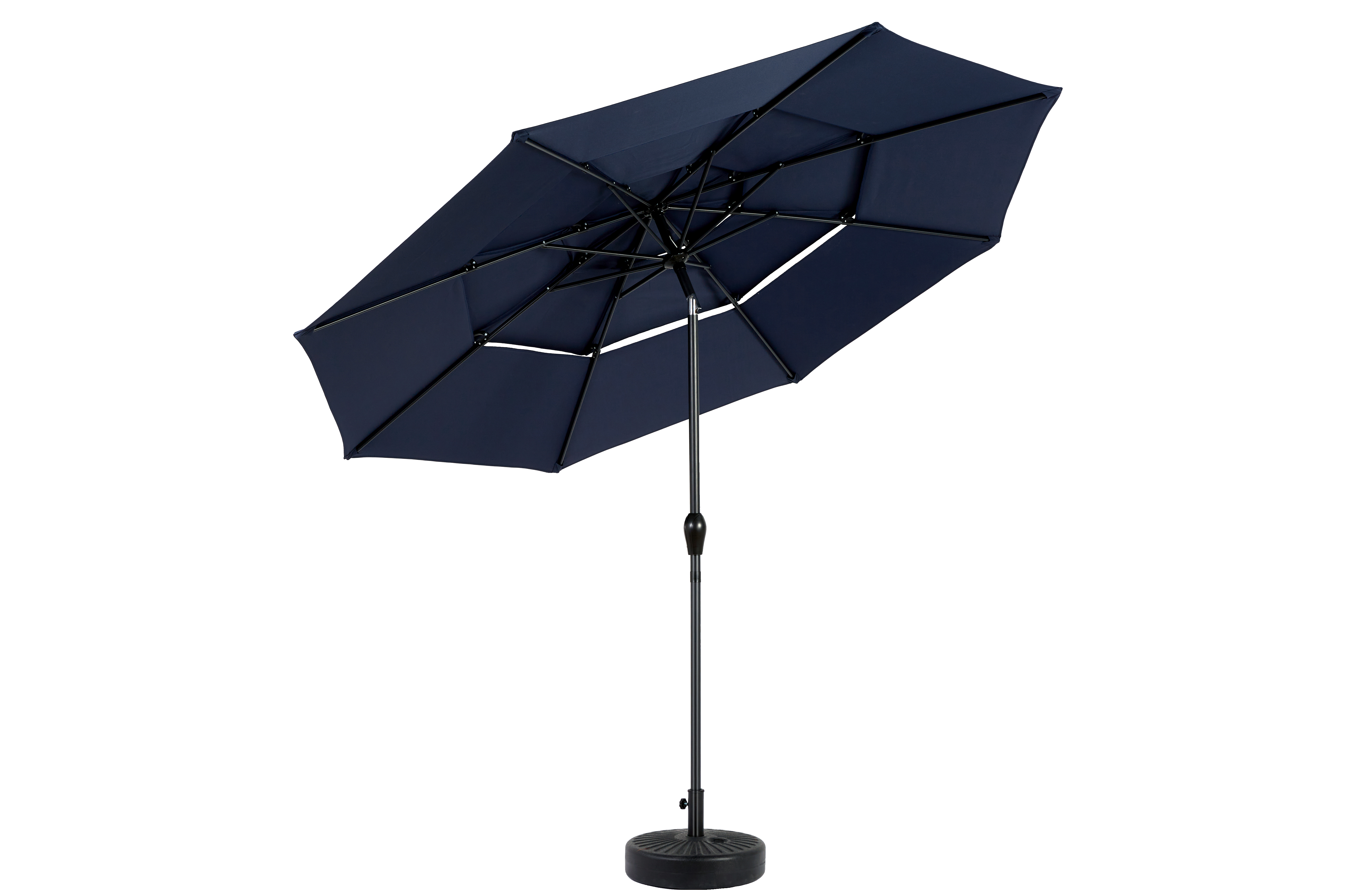 Aluminium 10ft 3 Tier Auto-tilt Umbrella (Navy Blue) (No Base) - Image 7