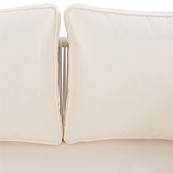 Canapé beige 180 cm + 2 coussins – cosy, anti-UV, prêt à vivre - Image 9