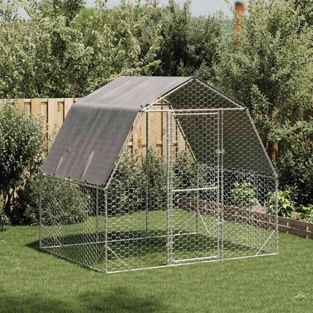 Poulailler acier argent 2,5 x 2 x 2,25 m - Prolenta premium p3130.2 - Image 2