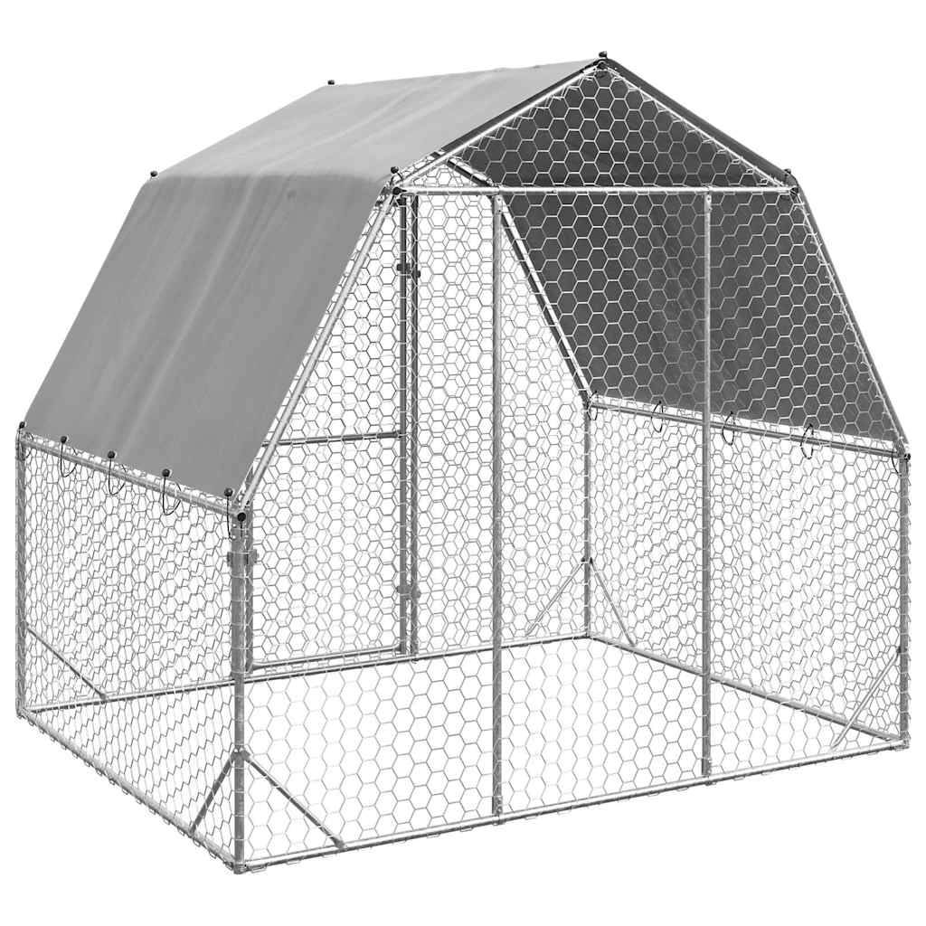 Poulailler acier argent 2,5 x 2 x 2,25 m - Prolenta premium p3130.2 - Image 5