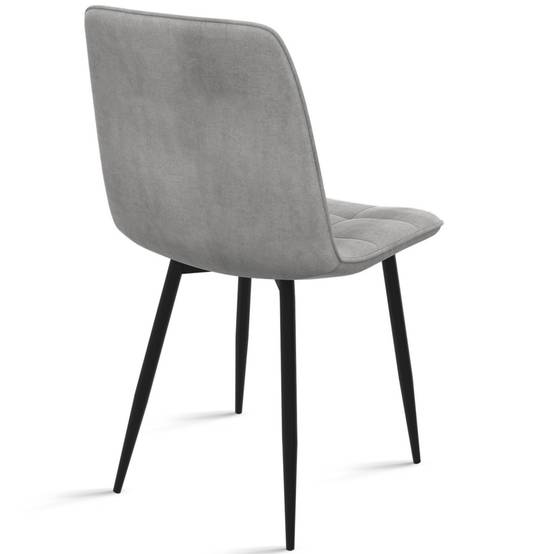 Lot de 6 chaises MILA en velours gris clair pour salle à manger - Image 3