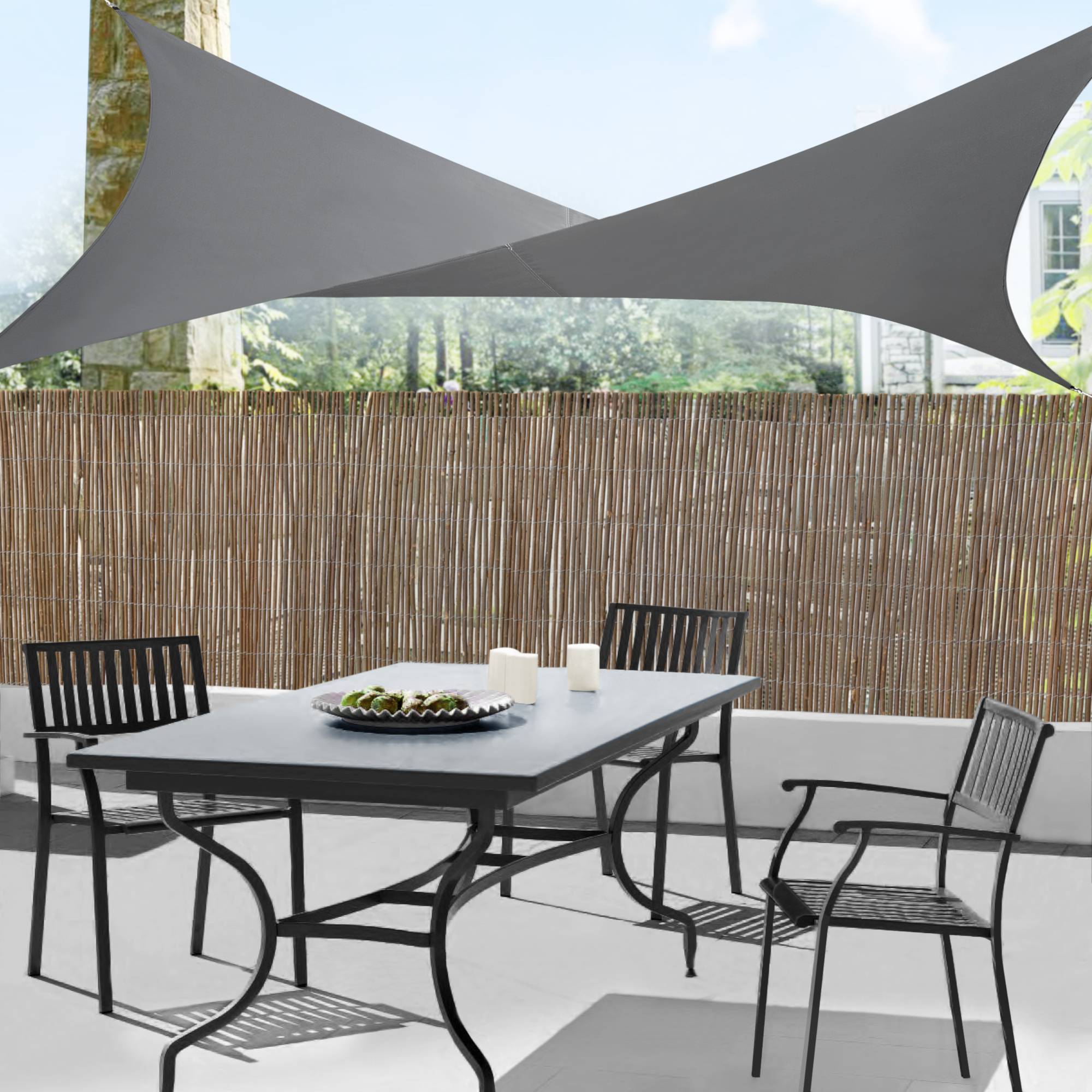 Voile d'Ombrage Lerma Carrée Gris Foncé 2 x 2 m [en.casa] - Imagen 6