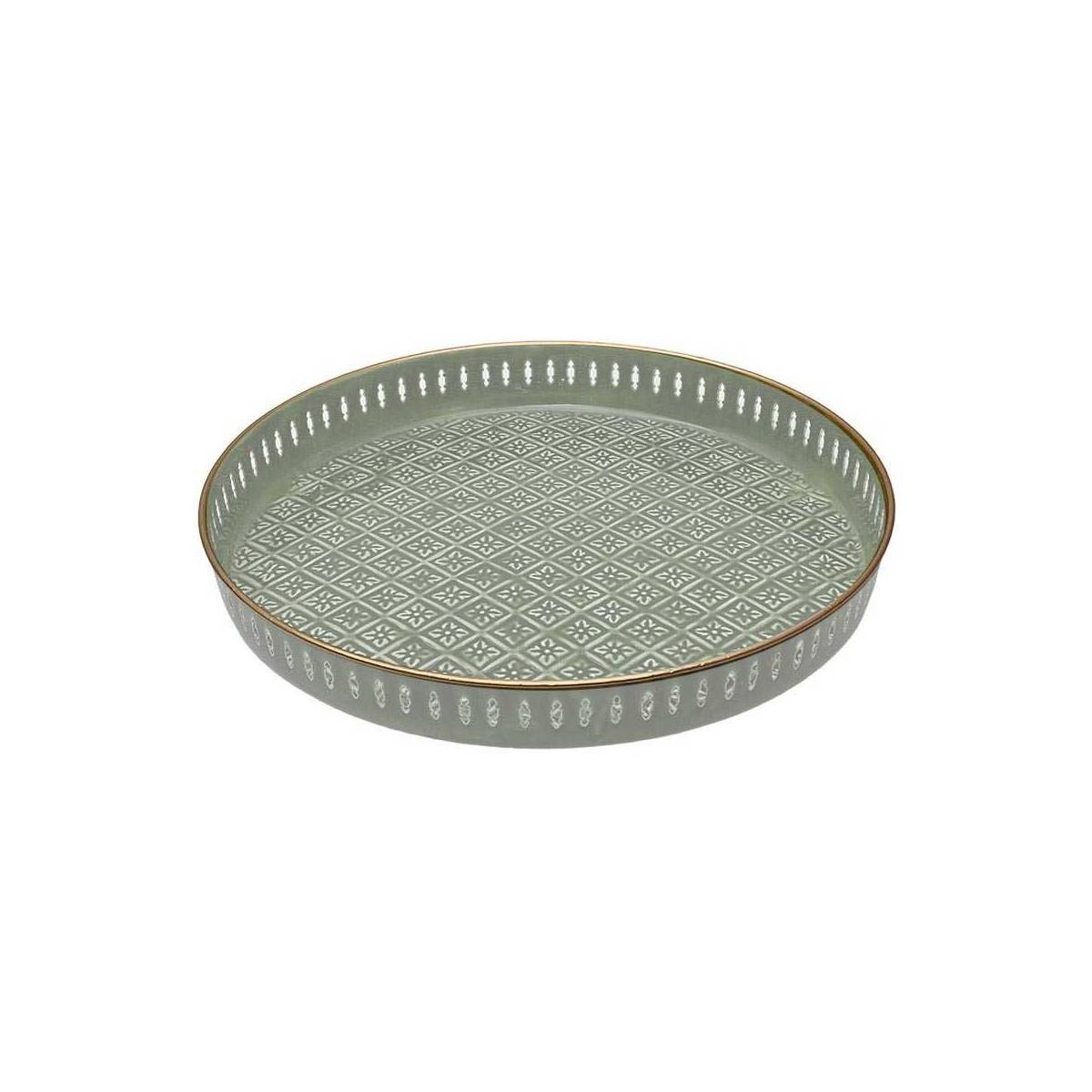 Bazardeluxe - Plateau en métal avec trépied en bambou Jali 60 cm - Imagen 1
