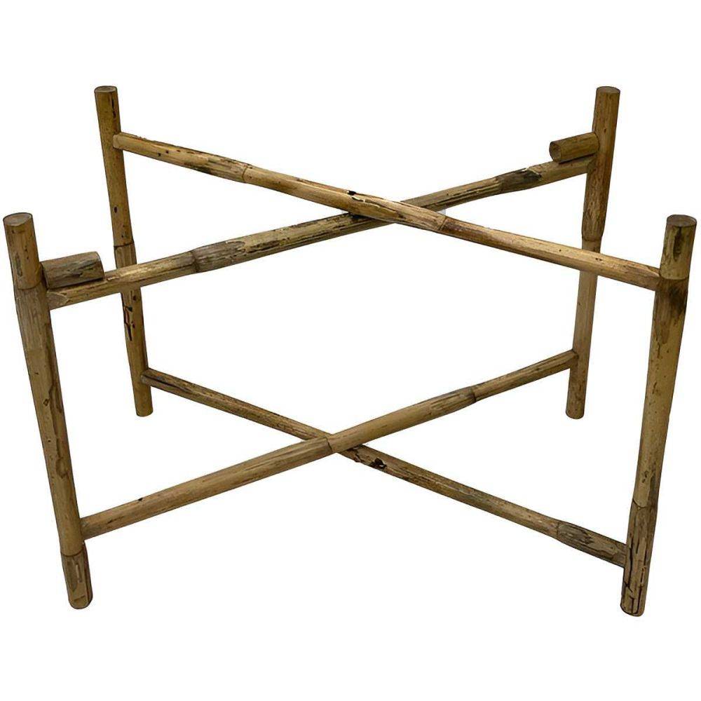 Bazardeluxe - Plateau en métal avec trépied en bambou Jali 60 cm - Imagen 4