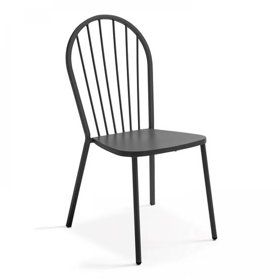 Oviala - Ensemble table de jardin et 8 chaises bistrot en acier gris Palavas - Oviala - Imagen 5