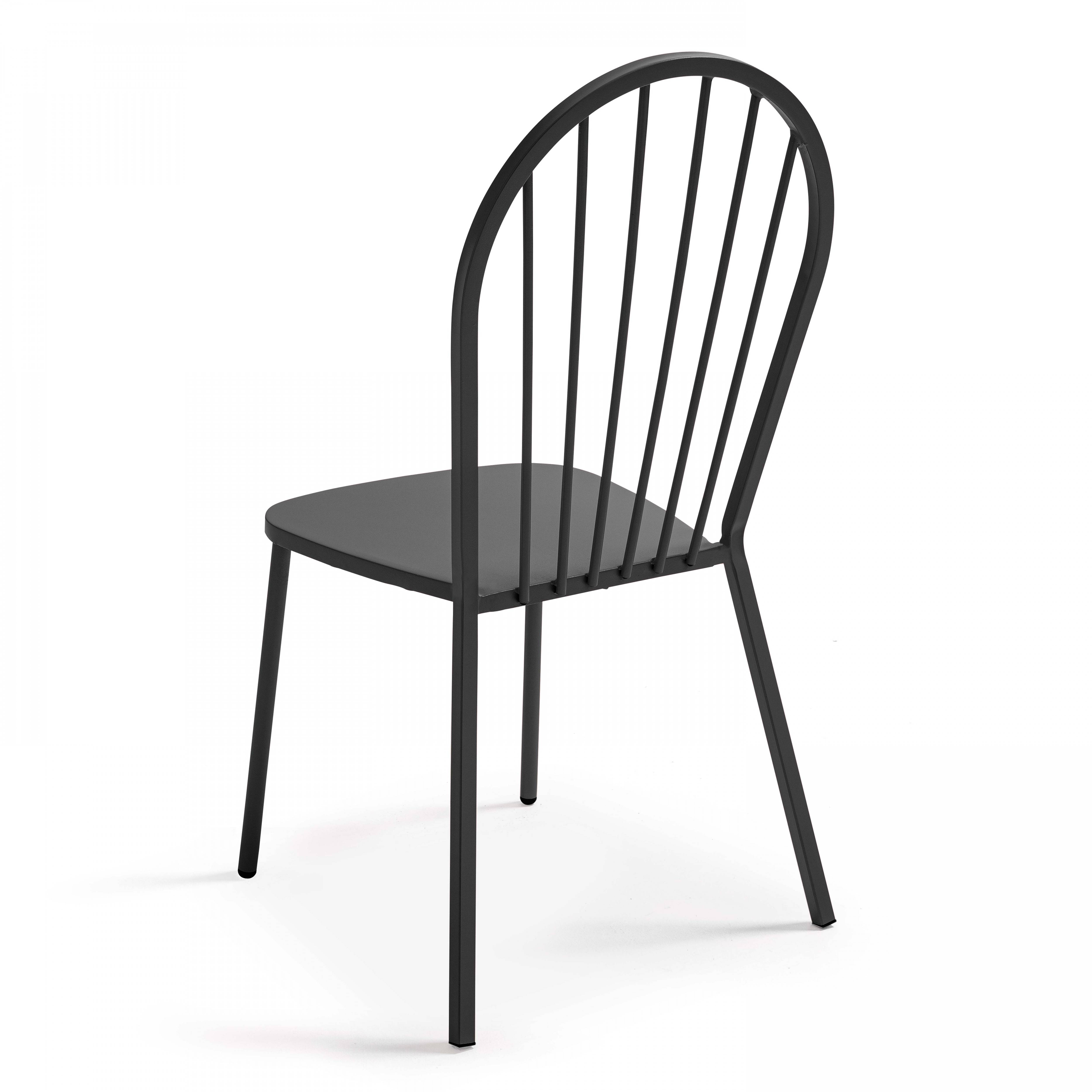 Oviala - Ensemble table de jardin et 8 chaises bistrot en acier gris Palavas - Oviala - Imagen 6