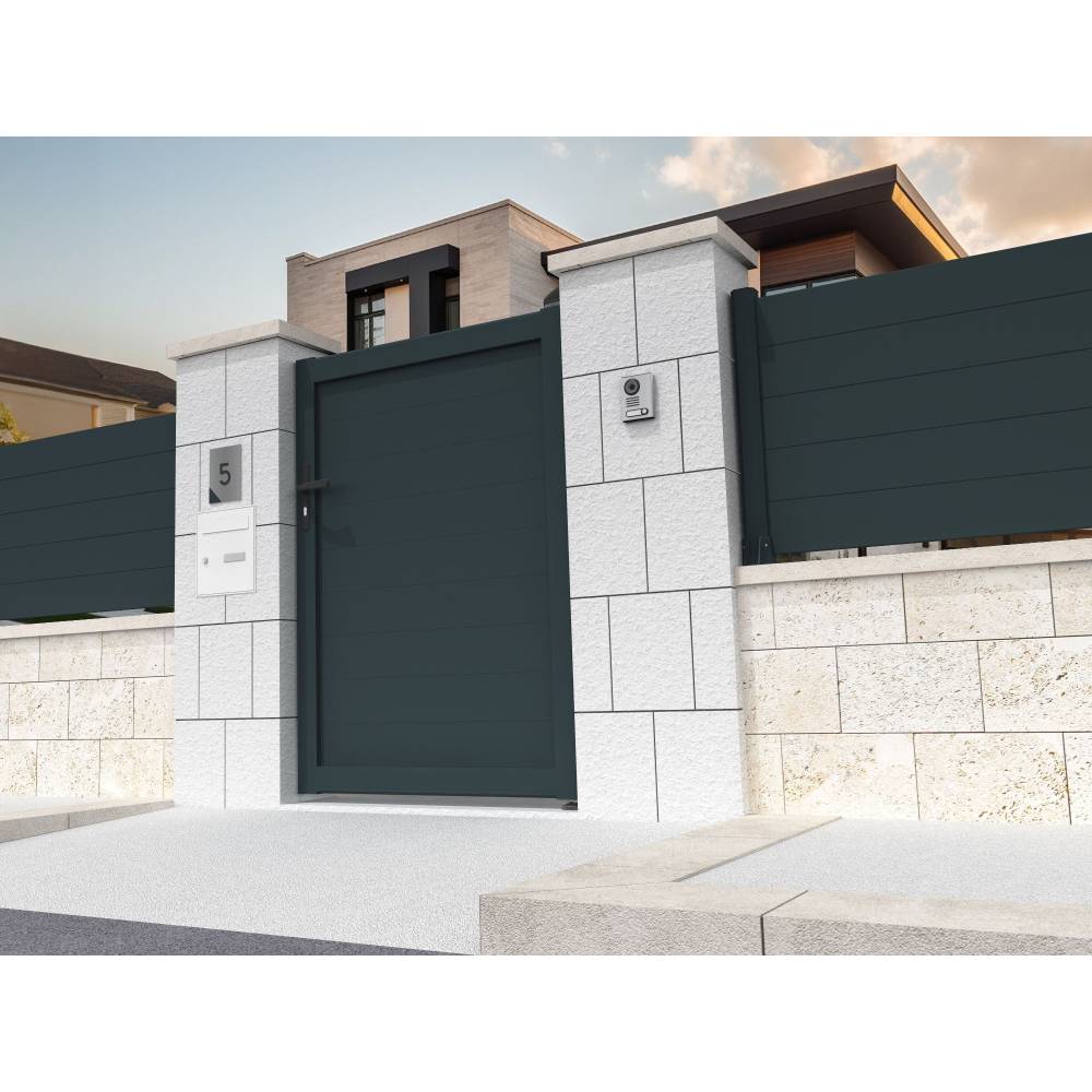 Portillon panneau plein SPASIE 1000x1564mm (Gris anthracite) - Alia Productions
