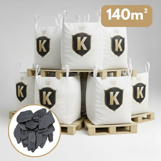 Paillette ardoise noire 30/70 mm – Pack 7 Big Bag +/- 1 m³ – 140 m² - Image 1