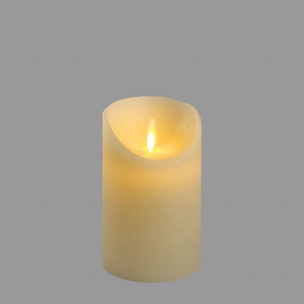 Lotti - Bougie en cire LED à piles Ivoire imitation flamme vacillante H12cm Minuteur Blanc chaud Lotti - Imagen 1