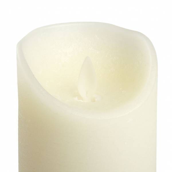 Lotti - Bougie en cire LED à piles Ivoire imitation flamme vacillante H12cm Minuteur Blanc chaud Lotti - Imagen 5