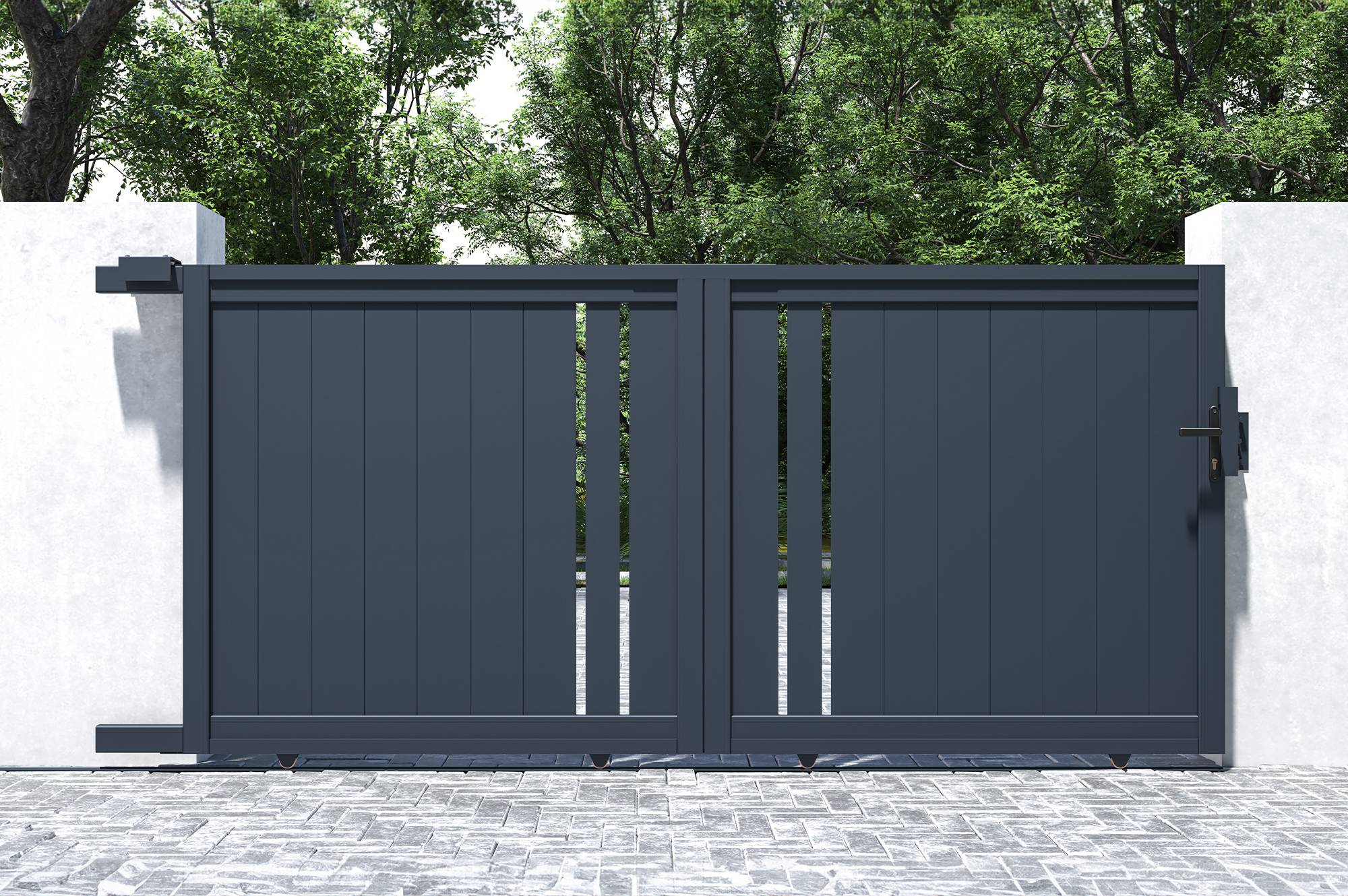 Casanoov Portail coulissant 3 m GIONA H.140 cm aluminium gris - Image 6
