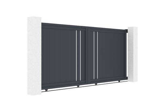 Casanoov Portail coulissant 3 m GIONA H.140 cm aluminium gris - Image 3