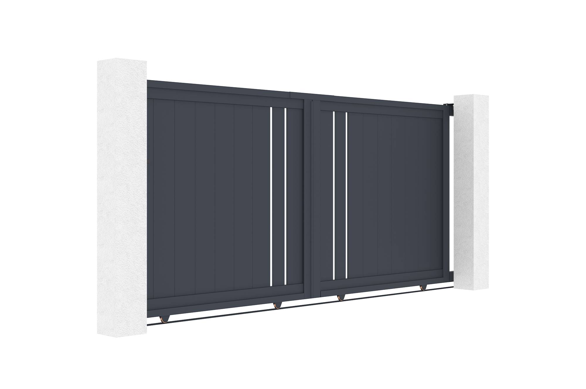 Casanoov Portail coulissant 3 m GIONA H.140 cm aluminium gris - Image 3