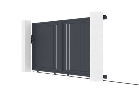Casanoov Portail coulissant 3 m GIONA H.140 cm aluminium gris - Image 4