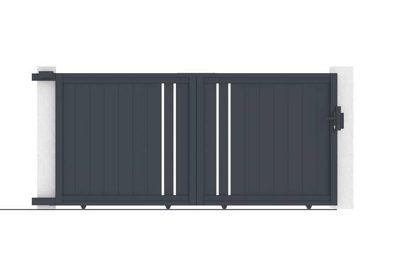 Casanoov Portail coulissant 3 m GIONA H.140 cm aluminium gris - Image 7