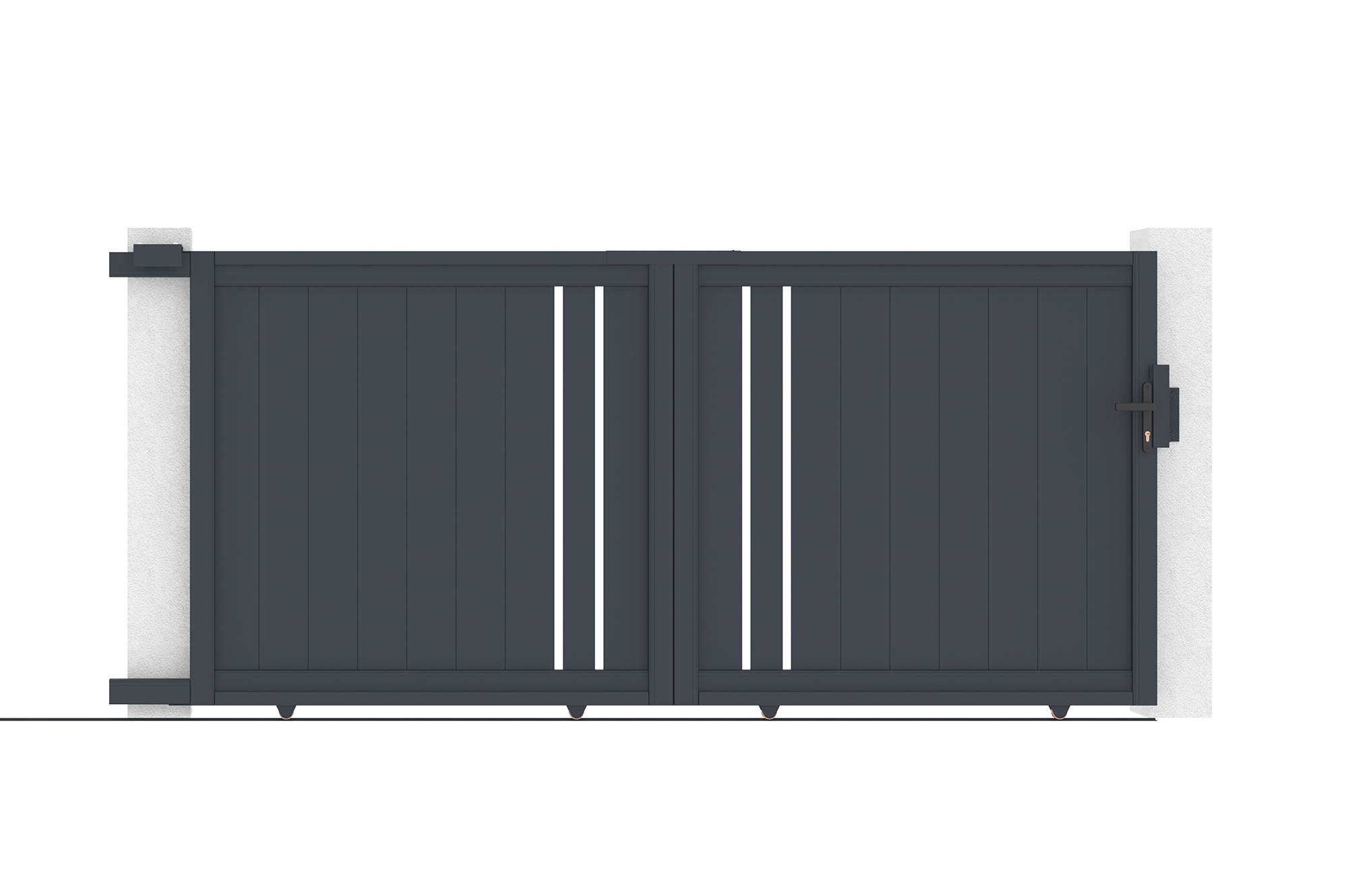 Casanoov Portail coulissant 3 m GIONA H.140 cm aluminium gris - Image 7