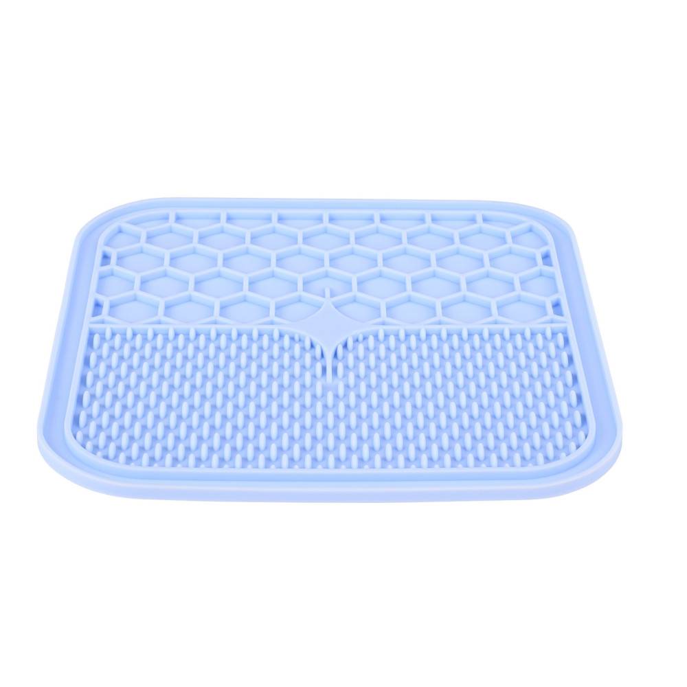 Zolux - Tapis à lécher silicone ventouse M 21 x 21 cm bleu pour chien - Image 4