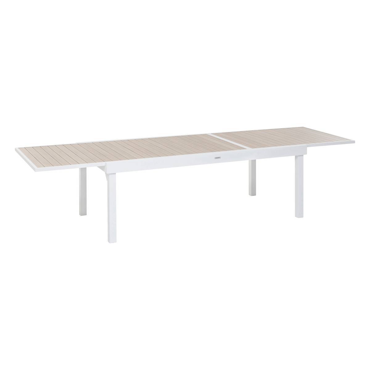 Hesperide - Table de jardin extensible "Piazza" lin & blanc 12 places en aluminium traité en epoxy Hespéride - Imagen 2