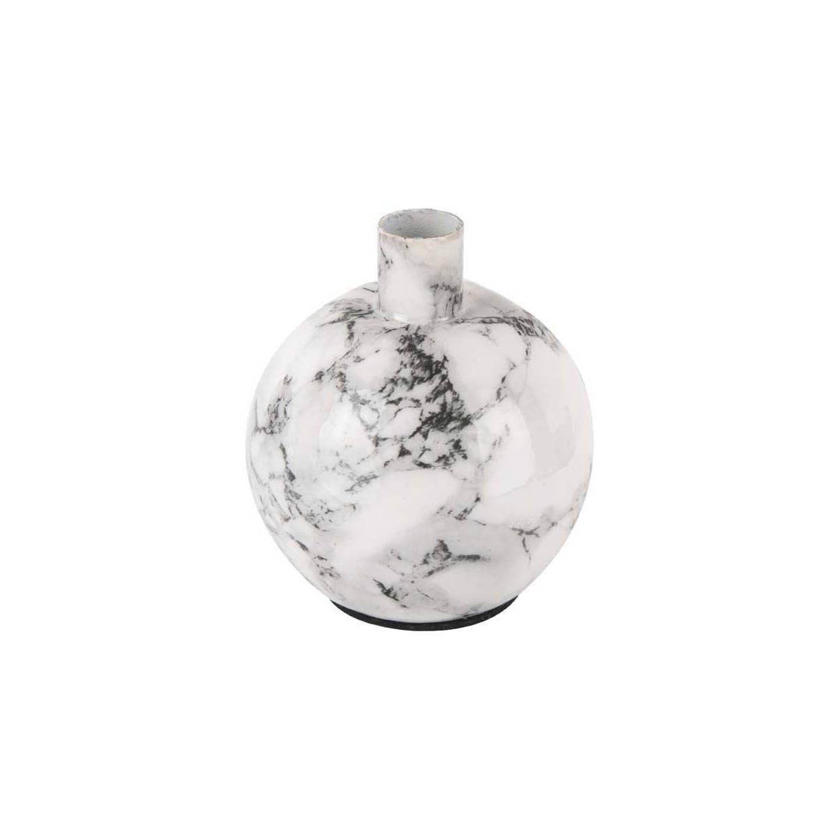 Pt Living - Bougeoire effet marbre 10 x 10 cm Marble Blanc - Imagen 1