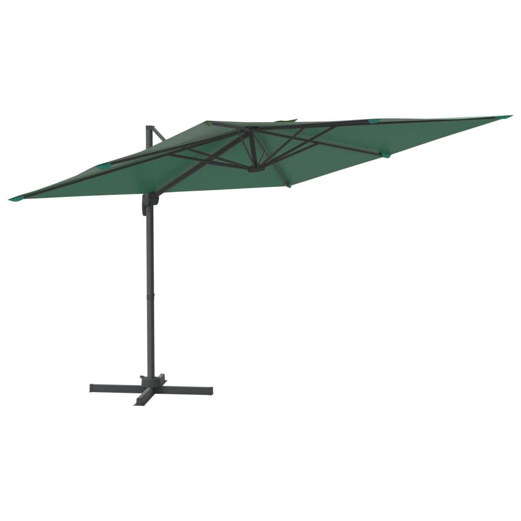 Helloshop26 - Parasol meuble de jardin cantilever à led 400 x 300 cm vert - Imagen 1