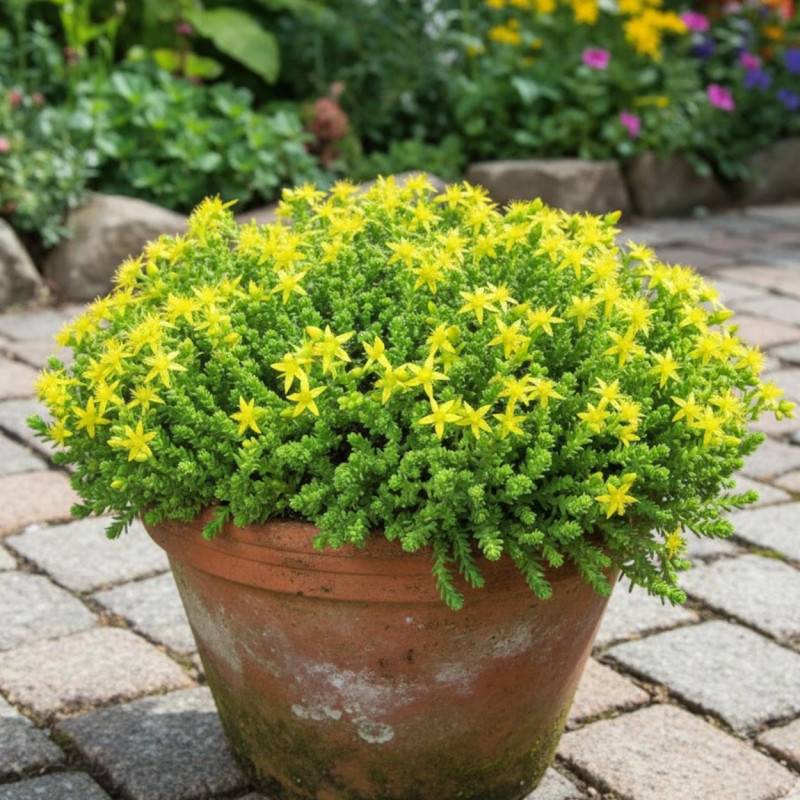 Orpin âcre Elegans, Poivre des murailles, Sedum à fleurs Jaune/ - feuillage Persistant - Godet - 5/20 cm - Imagen 4