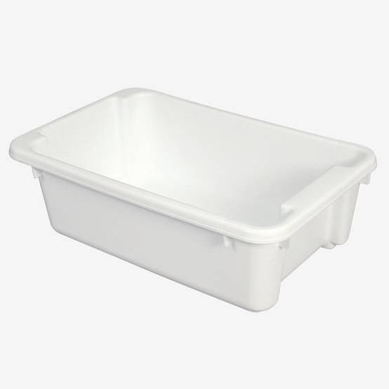 Bac renforcé rectangulaire empilable emboîtable 40 L - blanc - Gilac - Image 1
